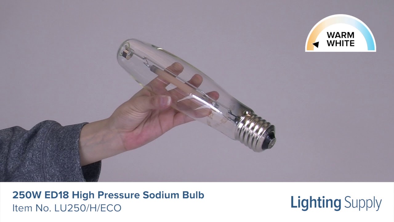 GE 250W ED18 High Pressure Sodium Bulb (LU250/H/ECO)
