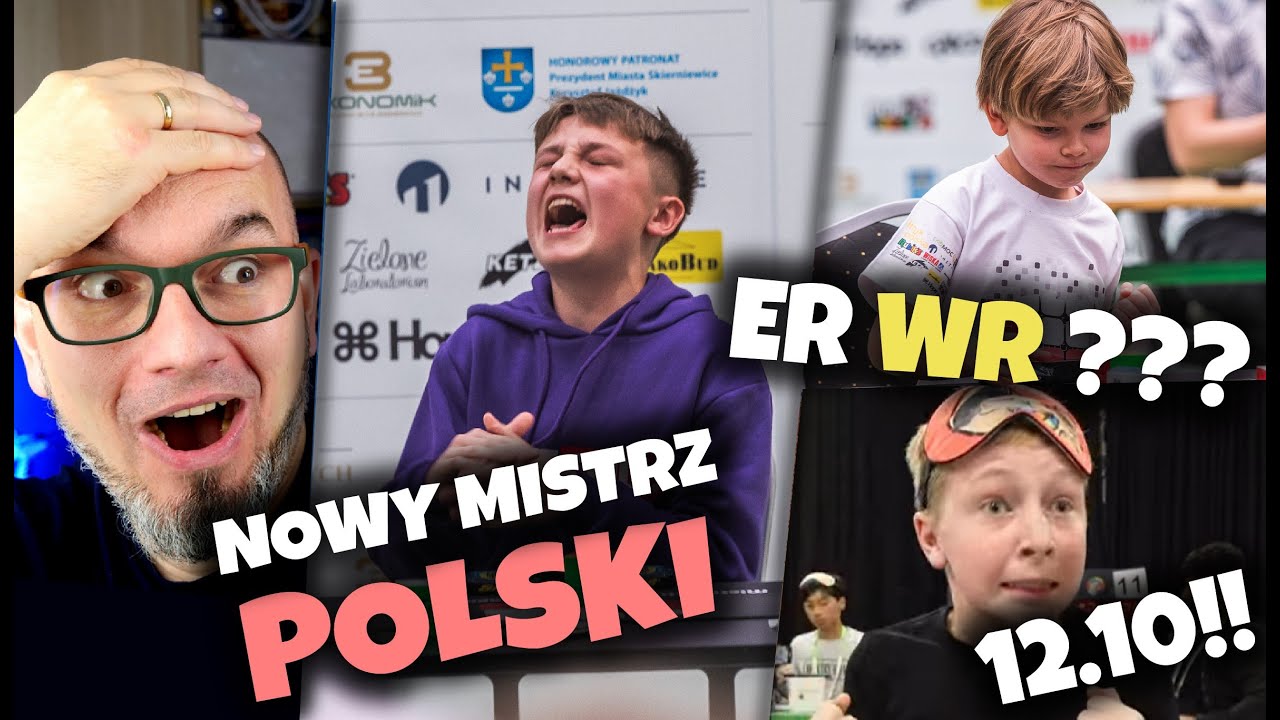 NOWY mistrz POLSKI 3x3x3 WR 3x3x3 BLD Teodor ZAJDER 0.32 2x2x2