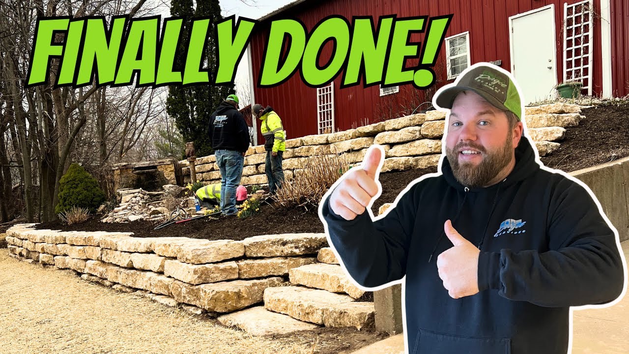 This Natural Limestone Wall took us over 3 WEEKS to build!