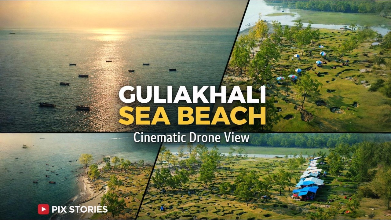 Relaxing Drone View of Guliakhali Sea Beach | Nature at Its Best🌊| Bangladesh
