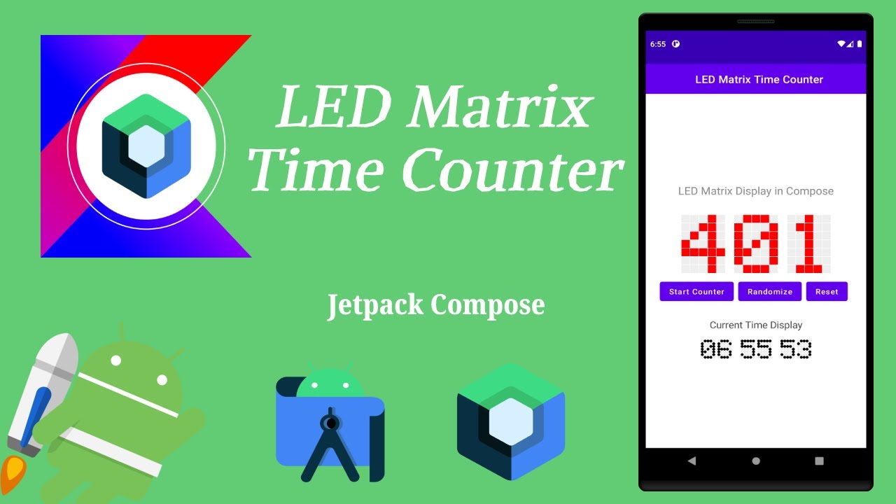 How to Implement LED Matrix Time Counter in Jetpack Compose | Android | Kotlin | Make it Easy