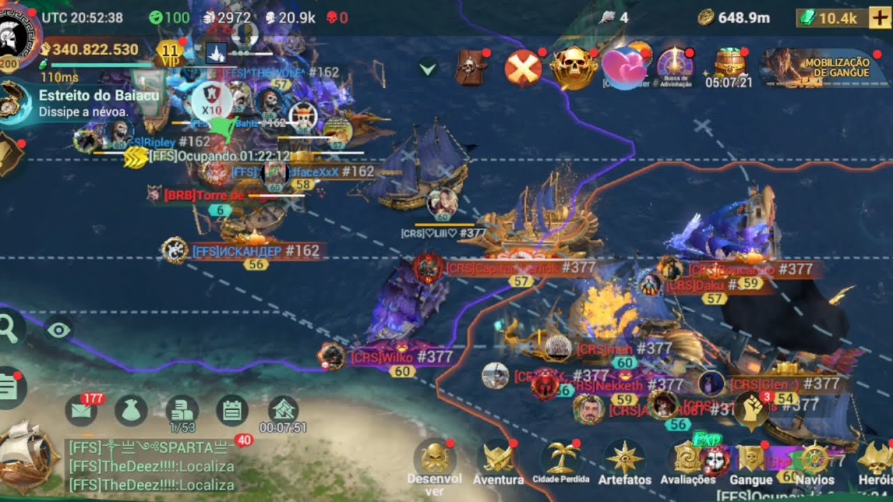 PvP battle for the watchtower CRS 377 vs FFS 162 e VIK 14 Sea of ​​Conquest season 13 X7