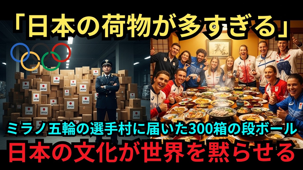 【海外の反応】「日本は荷物が多すぎる」ミラノ五輪の選手村に届いた300箱の段ボール。怪しい中身を厳しくチェックした瞬間、職員が震えながら絶句した理由とは？