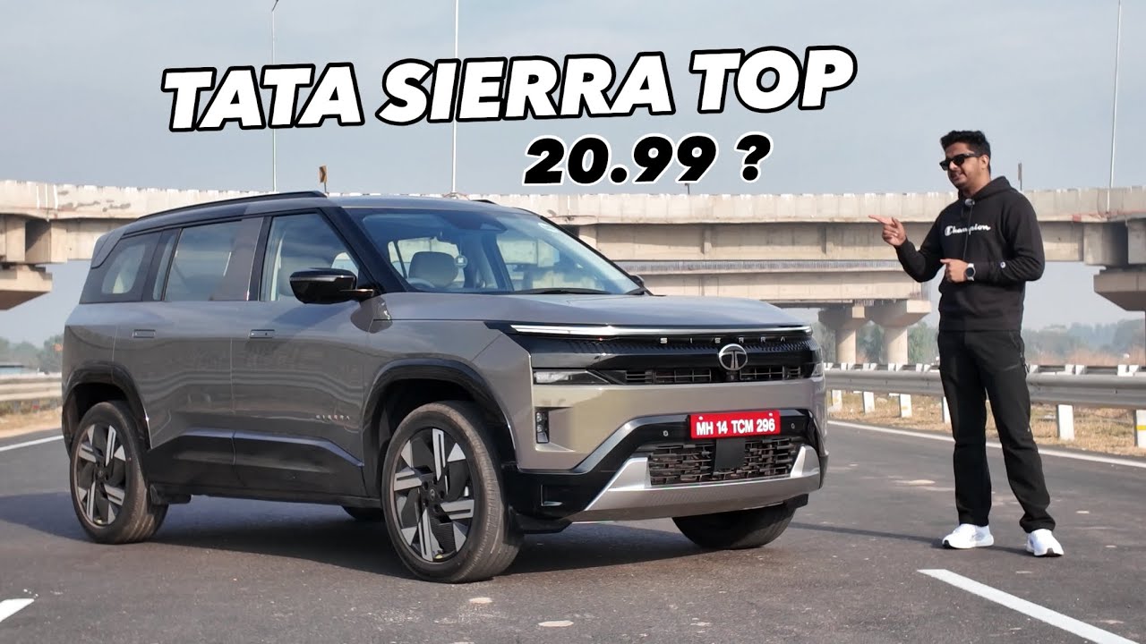 Подробный осмотр Tata Sierra 2025 Munnar Mist Green: стеклянная крыша, багажник, интерьер и цена?