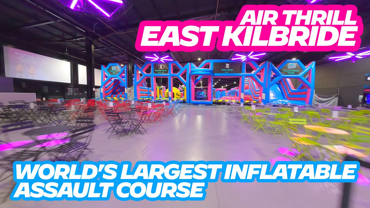 AIR THRILL EAST KILBRIDE | FPV DRONE TOUR OF THE WORLD'S LARGEST INFLATABLE ASSAULT COURSE