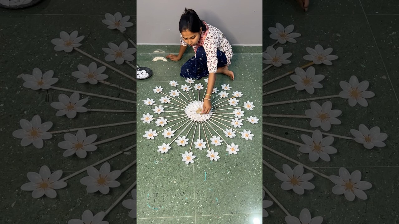 Reusing waste plastic spoons wall decor 💪 #crafts #fun #reusing #diy