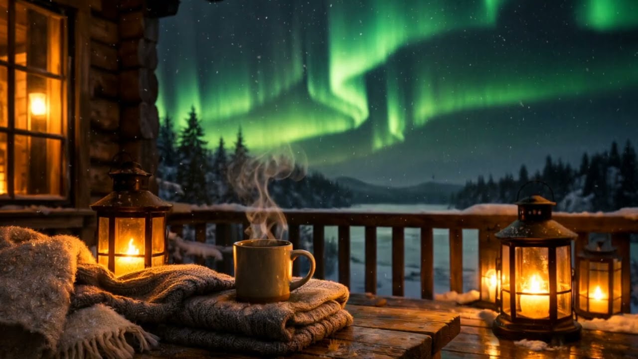 Sleep Under the Aurora Borealis 🌌 Soft Arctic Wind Ambience (8H)