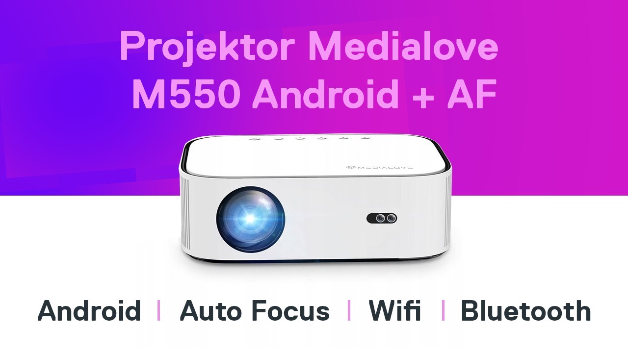 Projektor rzutnik Medialove M550 Android AF Autofocus Autokeystone Full HD 4K Zoom Google Play