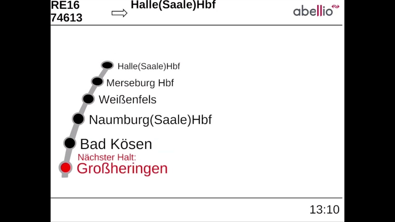 Abellio-Ansagen | Der RE16 Erfurt Hbf - Halle(Saale)Hbf