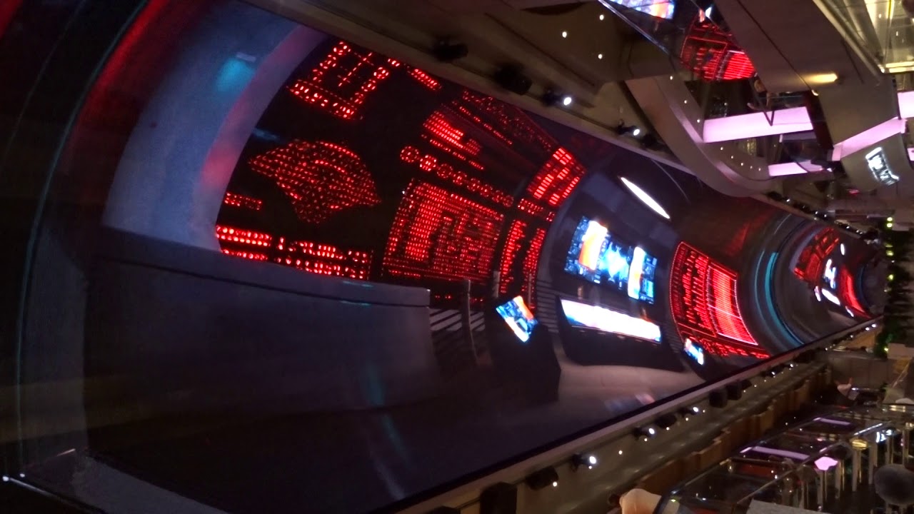 LCD dome cieling on MSC Meraviglia main promenade deck