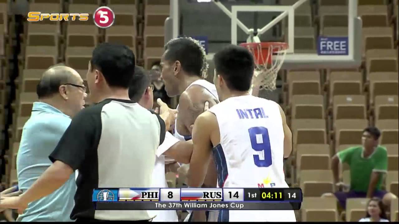 Gilas players in scuffle with Russia | JONES CUP 2015