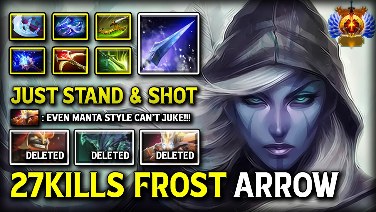 27KILLS FROST ARROW QUEEN Drow Ranger | Crazy Attack Speed Build Just Stand & Shot Delete All DotA 2
