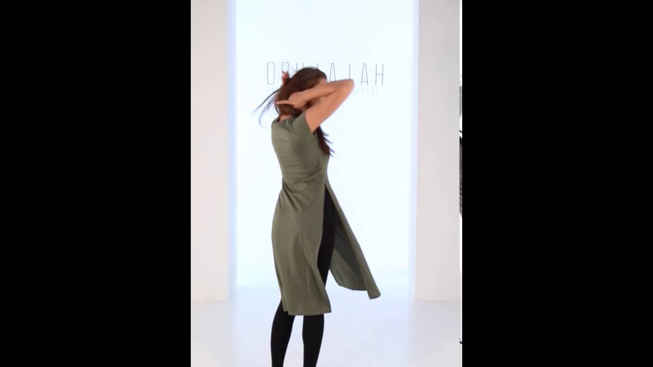 Khaki Splitside Longline Tee