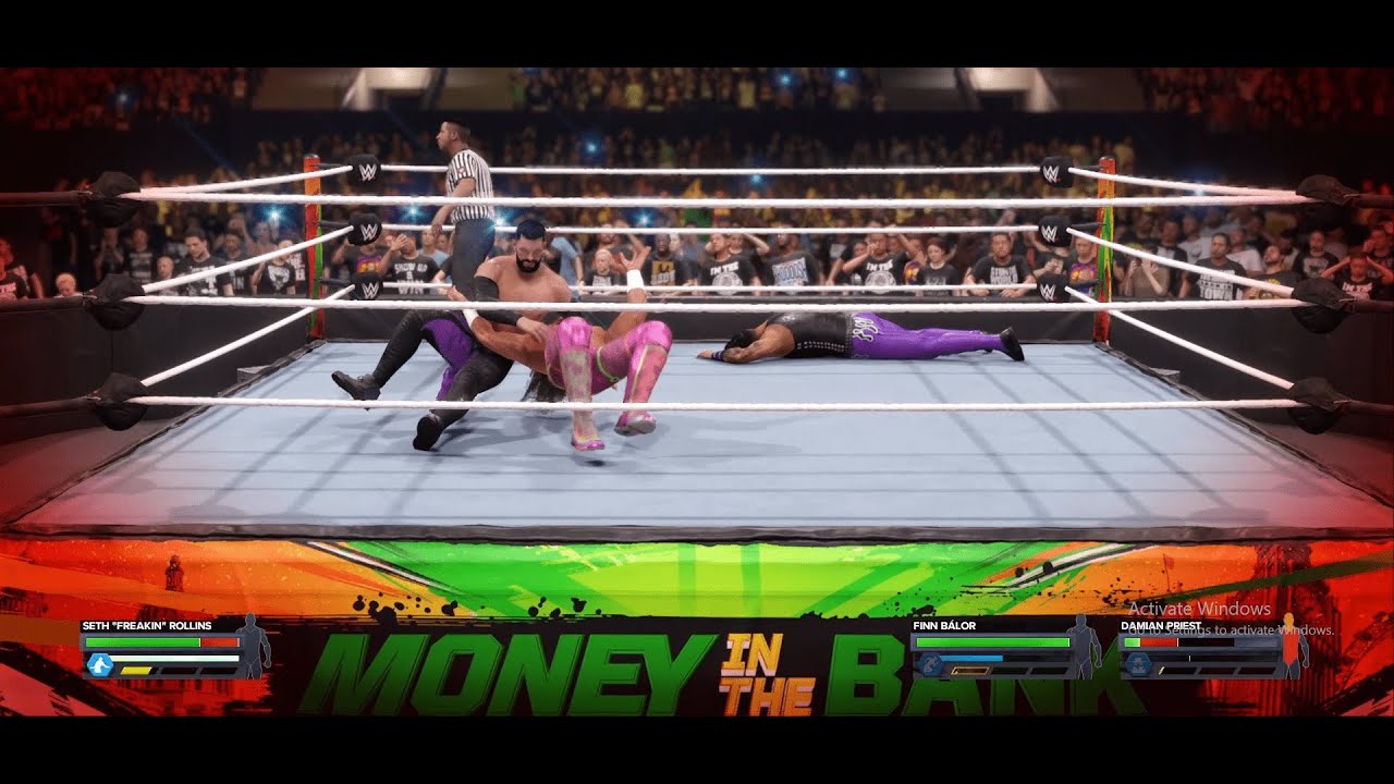 |WWE 2K24| |Seth Rollins| vs |Damian Priest| with finn balor |Money in the Bank 2024|