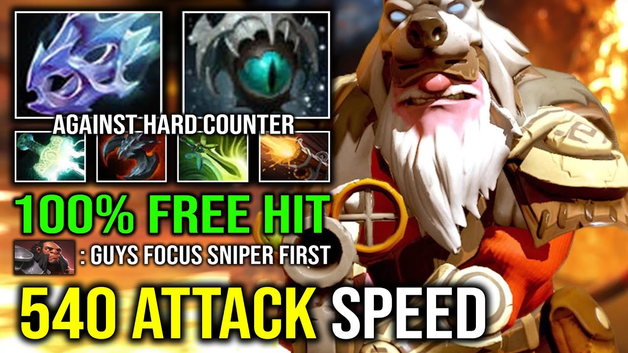 WTF 540 Attack Speed Unlimited Knockback Just Stand & Hit Sniper Against Counter Pick Dota 2