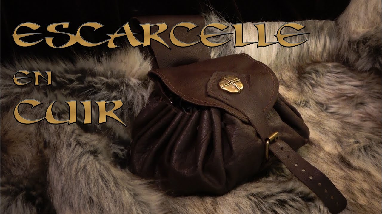 Escarcelle Médiéval en cuir / sacoche aumônière médiévale ceinture (avec patron)