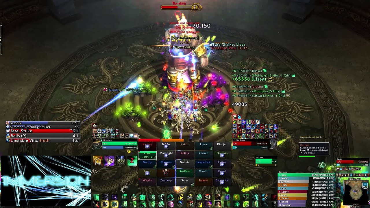 Immersion vs Ra-den (25 Heroic; Mistweaver Monk PoV)
