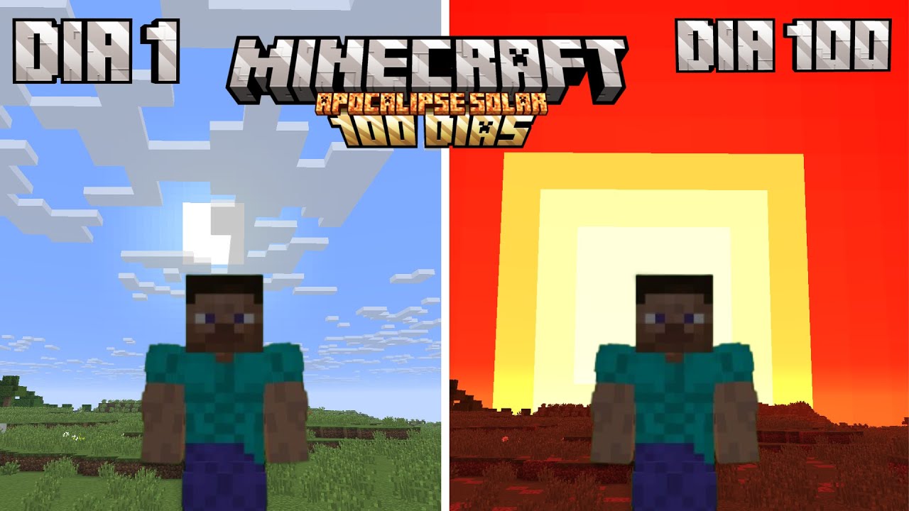 SOBREVIVI 100 DIAS NO APOCALIPSE SOLAR DO MINECRAFT!!