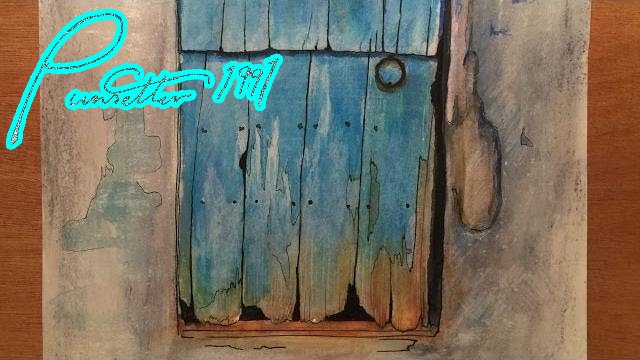 Old Rustic Door Watercolor Painting - Time Lapse