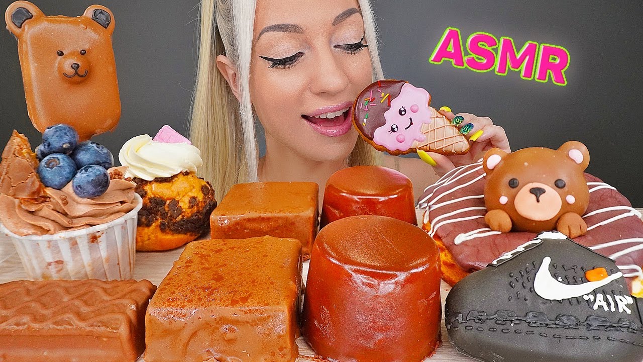 ASMR EATING CHOCOLATE, CAKE, MILKA, DONUT, DESSERT, 초콜릿 디저트, 케이크 (SWEET FOOD) MUKBANG 먹방