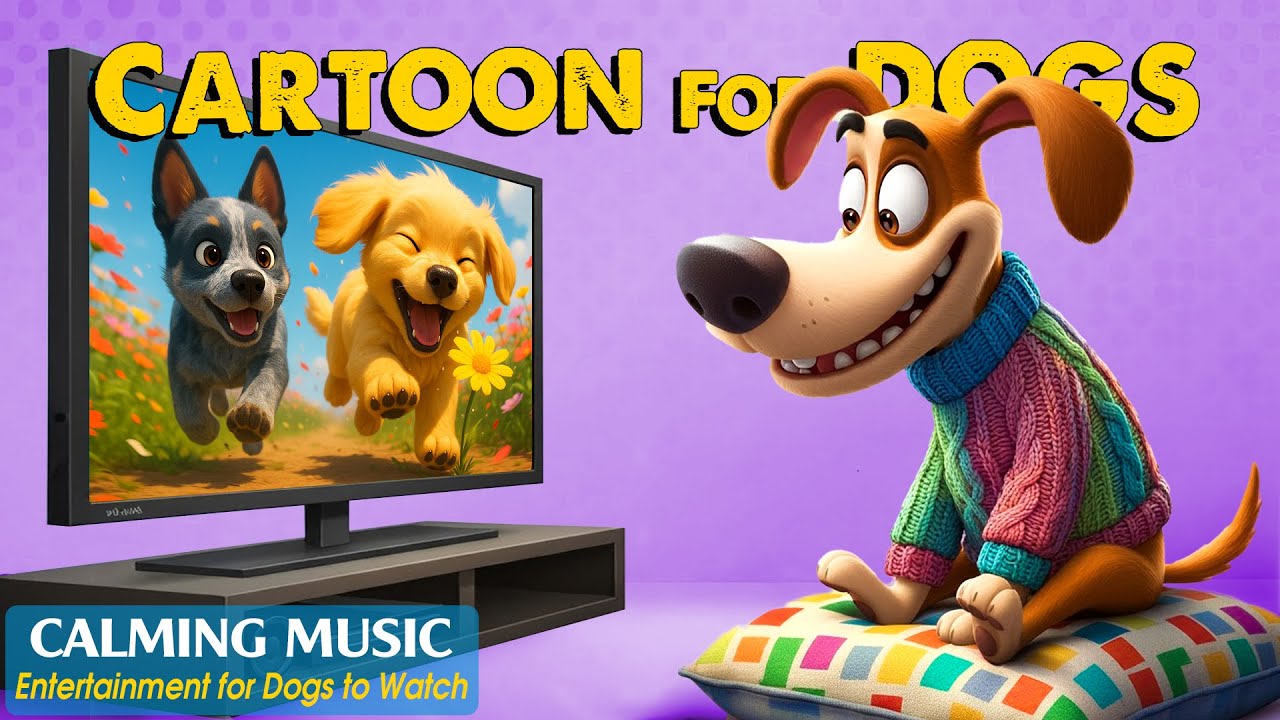 Cartoon for Dogs when Home Alone - Entertaining Videos for Dogs to Watch + Soothing Music for Dogs