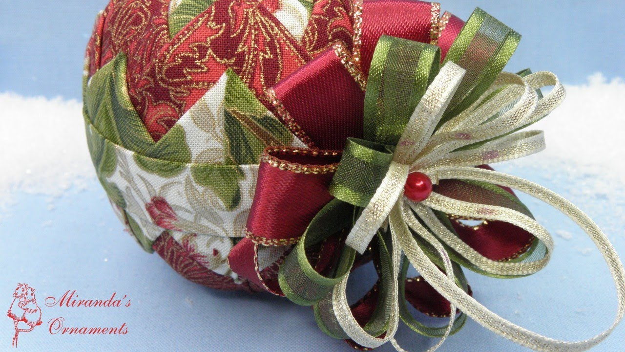 Bow for Basic Quilted Christmas Ornament Tutorial - English