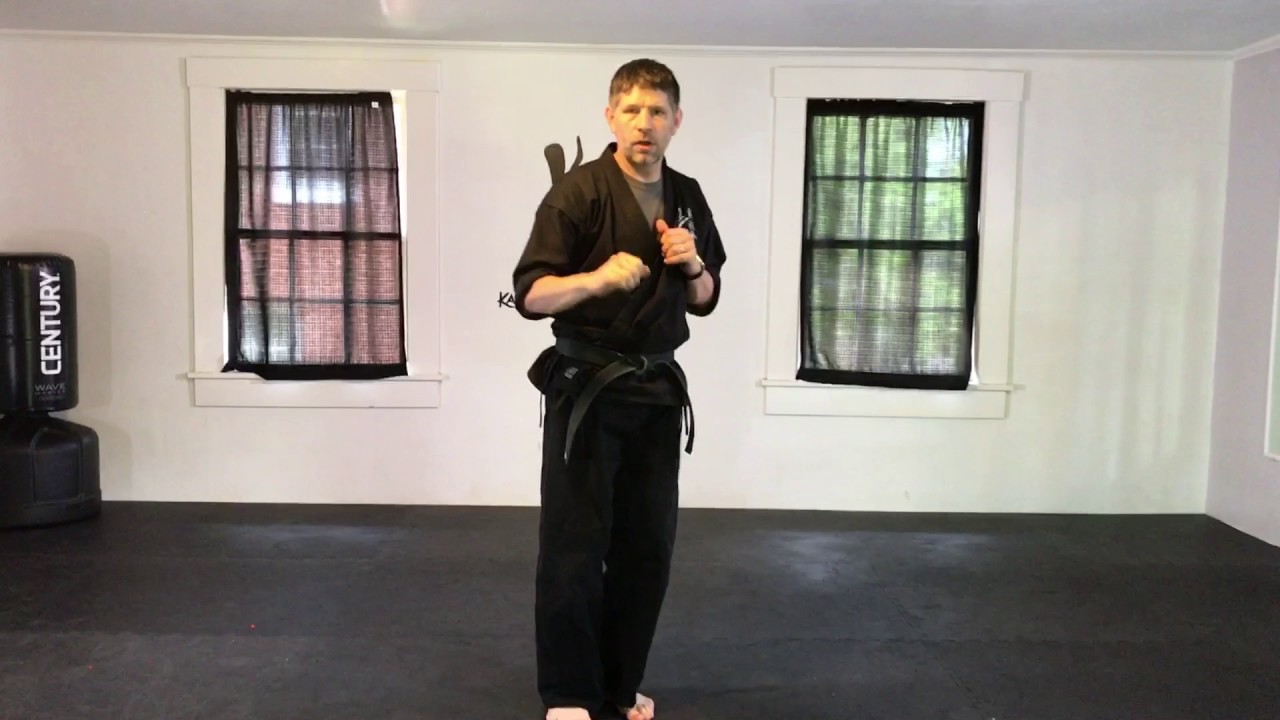 Basic karate lesson- Front kick with foot work.