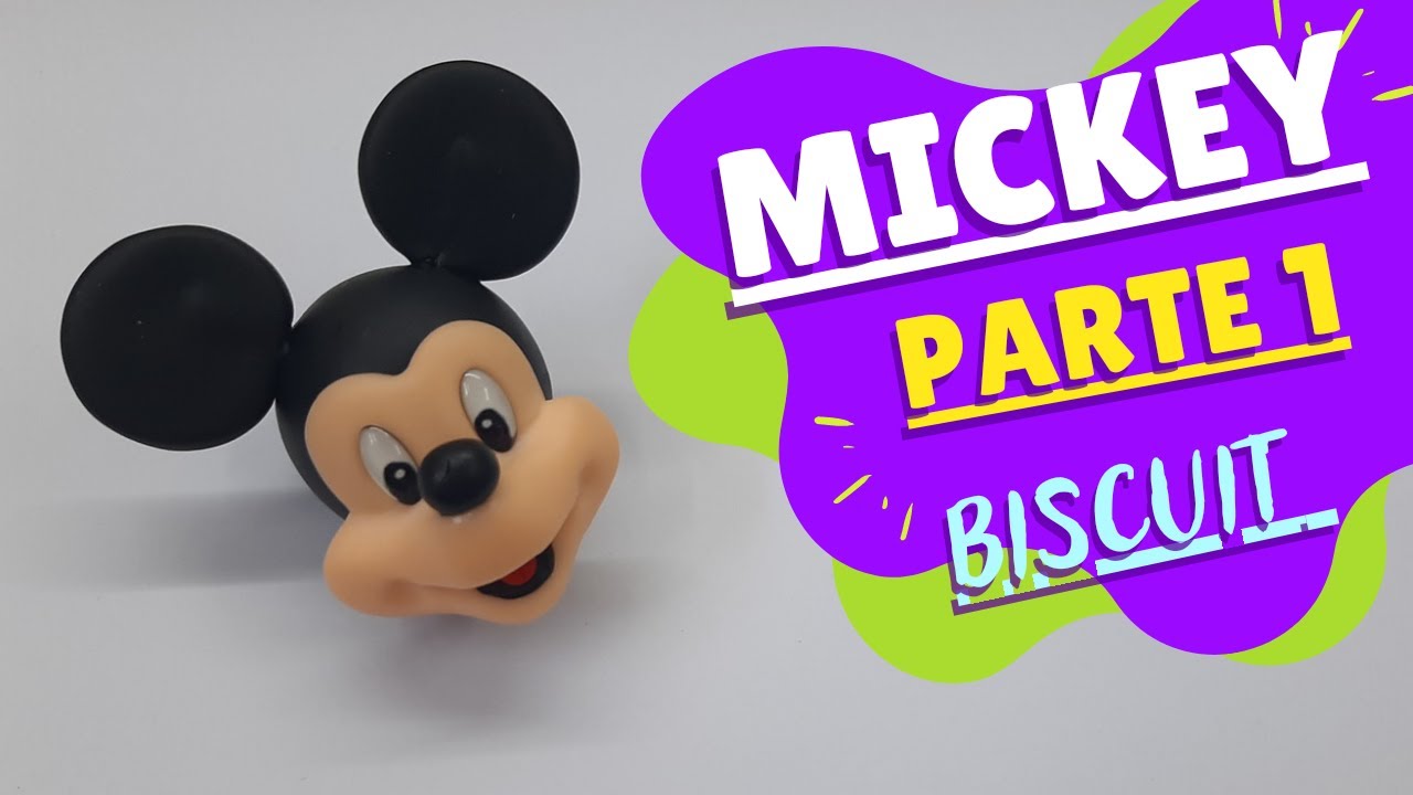 Mickey em biscuit passo a passo sem molde