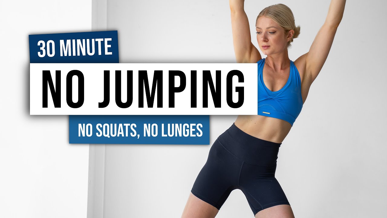 30 MIN NO JUMPING - No Squats & No Lunges - No Equipment, Full Body Workout