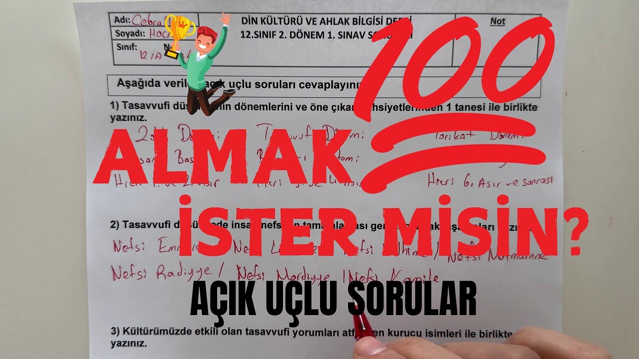 12. Sınıf Din Kültürü 2. Dönem 1. Yazılı