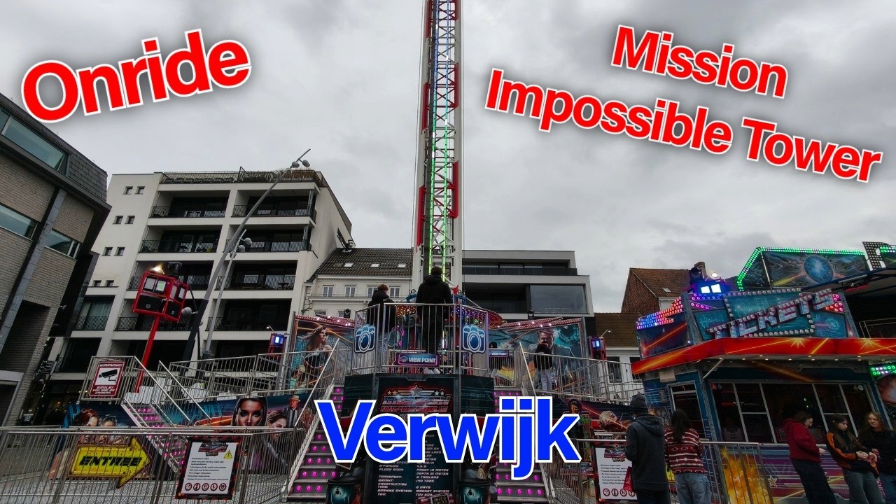 Onride Mission Impossible Tower Verwijk (Funtime 80M. Freefal Tower) 4K