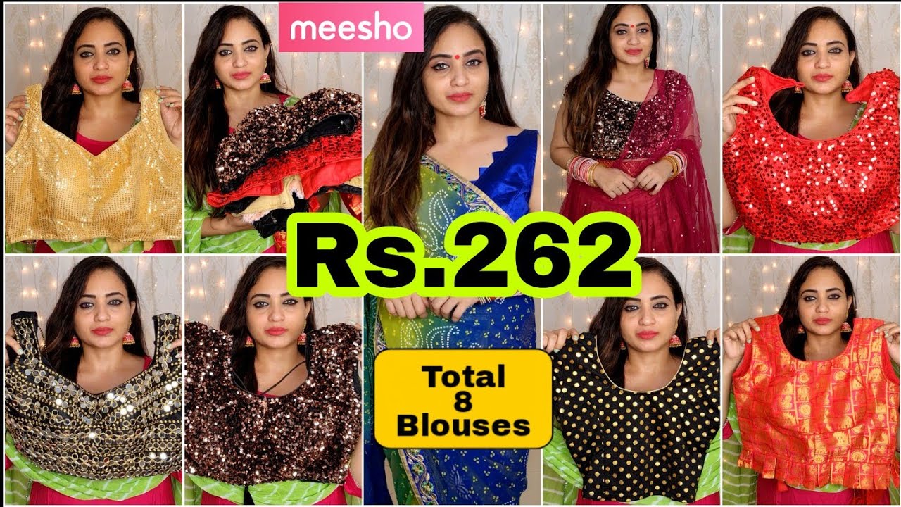 Meesho Designer Readymade Blouse Haul under 500/-|Silk/Sequence/Partywear Blouse Review|Meesho Haul|