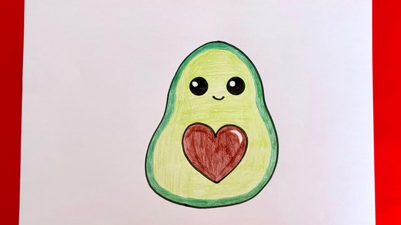Обучение рисованию для детей / Рисование милых авокадо для детей / Рисование милых овощей для дет...