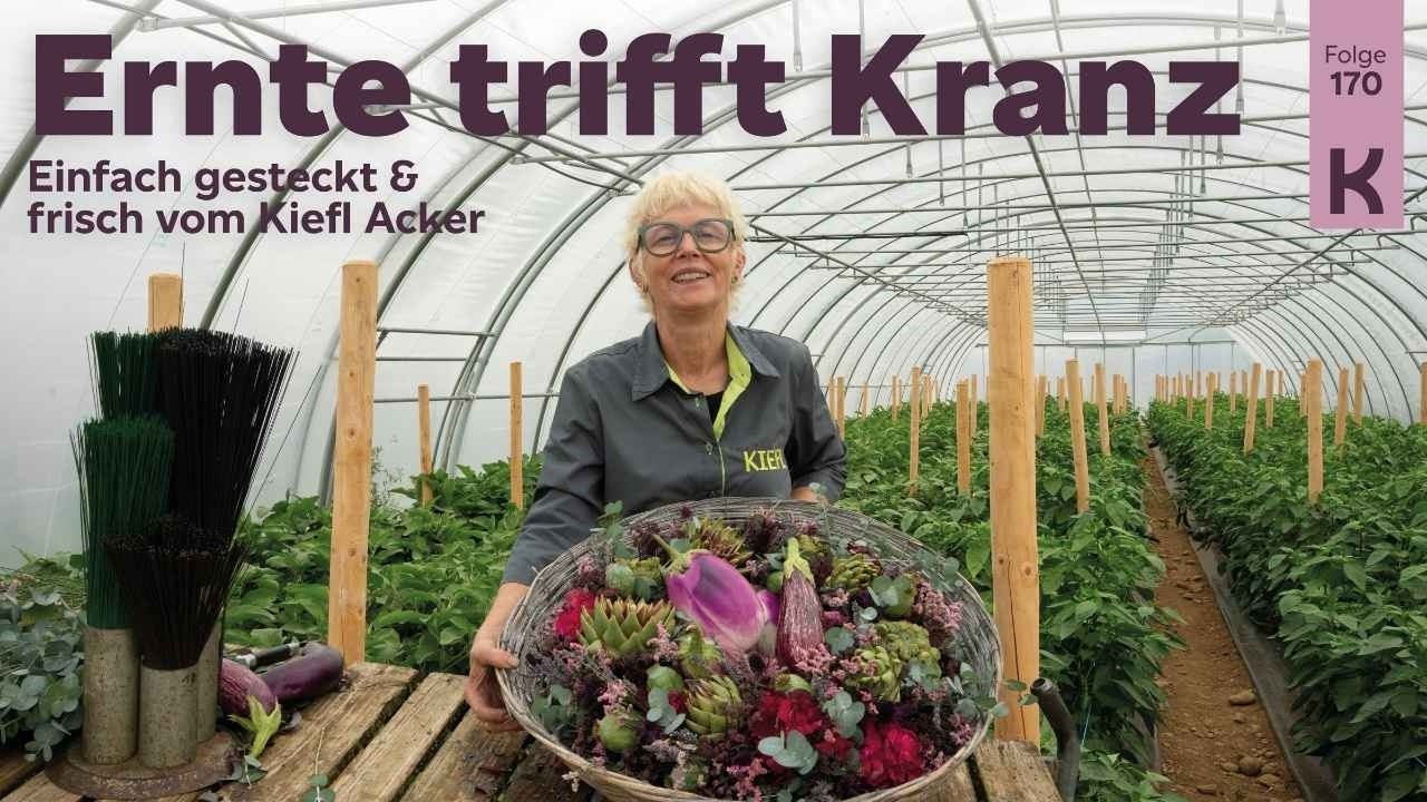 DIY Erntekranz | Kreativ arrangiert mit Steckschwamm 🍆🌿🌸