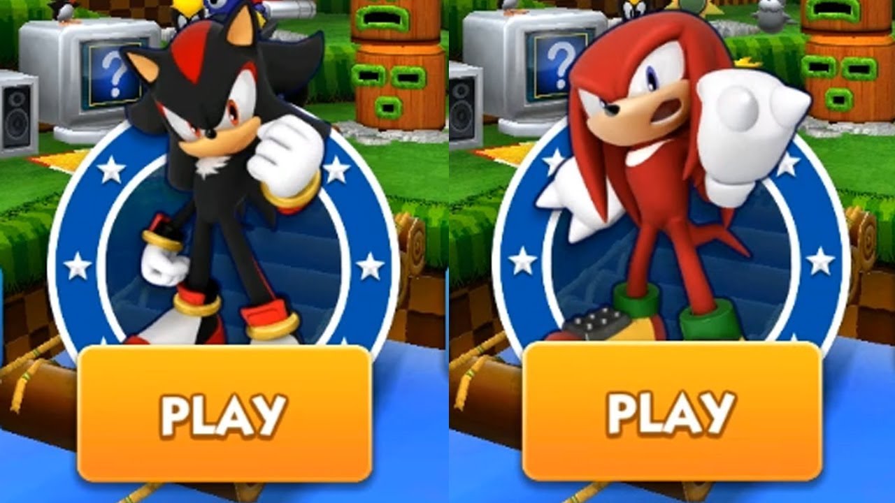 Sonic Dash Gameplay - SHADOW VS KNUCKLES
