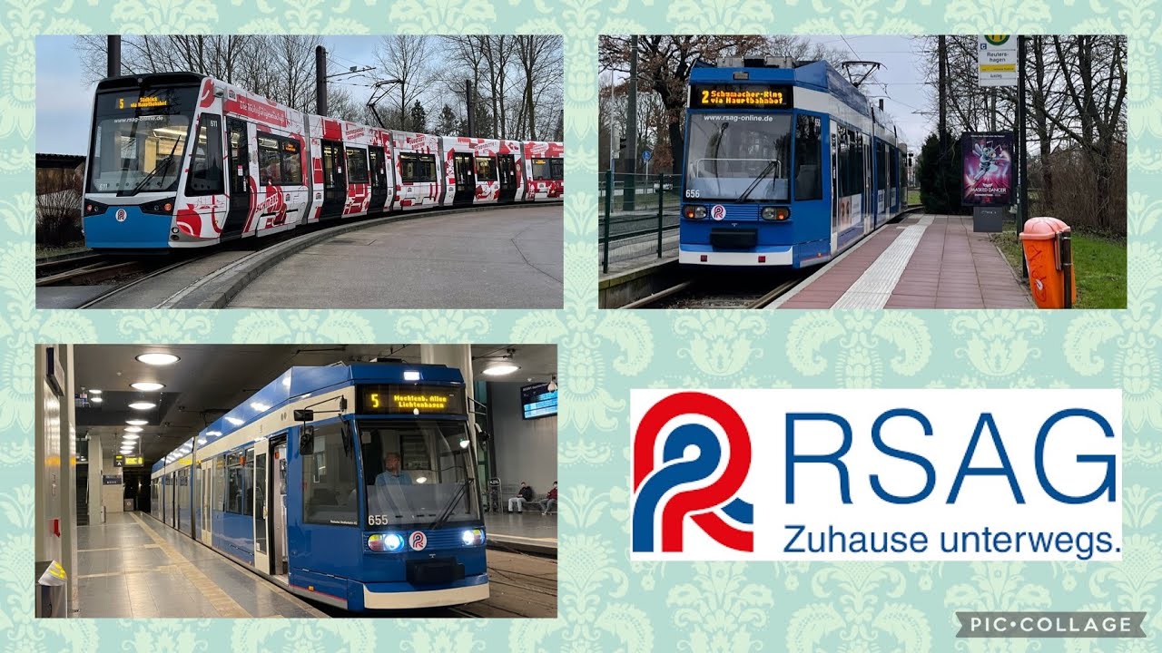 RSAG Rostocker Straßenbahn AG Tram Typ 6N1 Ein und Ausfahrten am Rostocker Hauptbahnhof