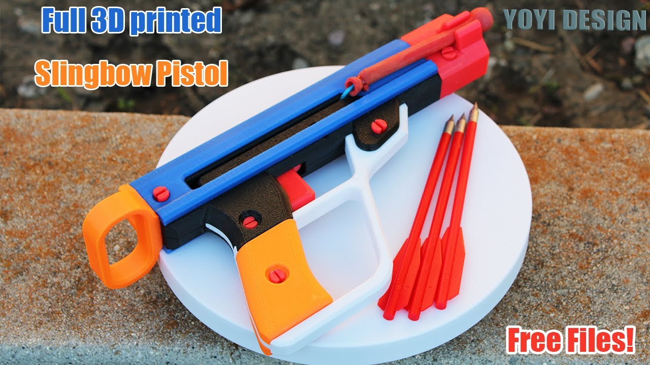 Fully 3D-Printed Slingbow Pistol