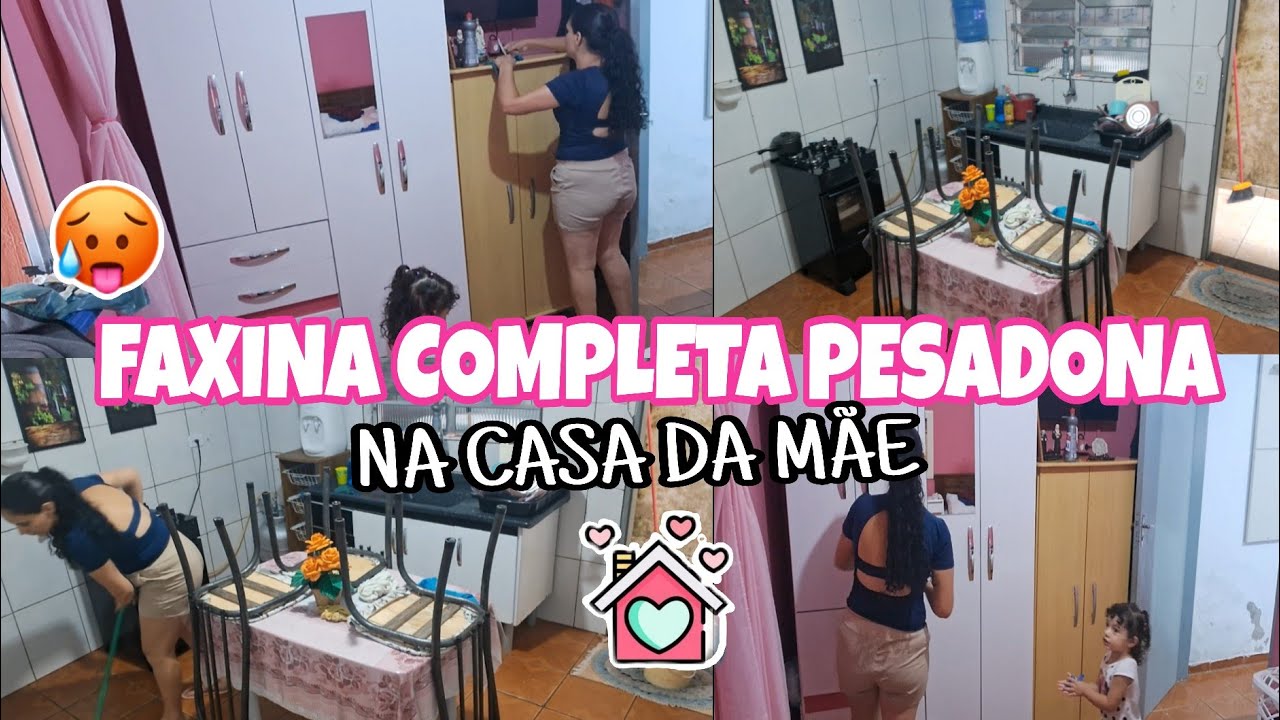 FAXINA COMPLETA PESADONA NA CASA DA MÃE//FICOU TUDO LIMPO E ORGANIZANDO 🥰🏠