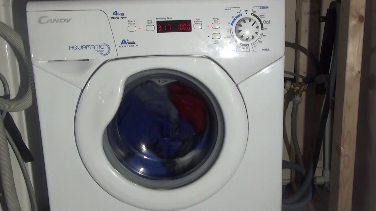 Candy Aquamatic Tempo AQUA1042D1 : cotton 60'c + sensitive care