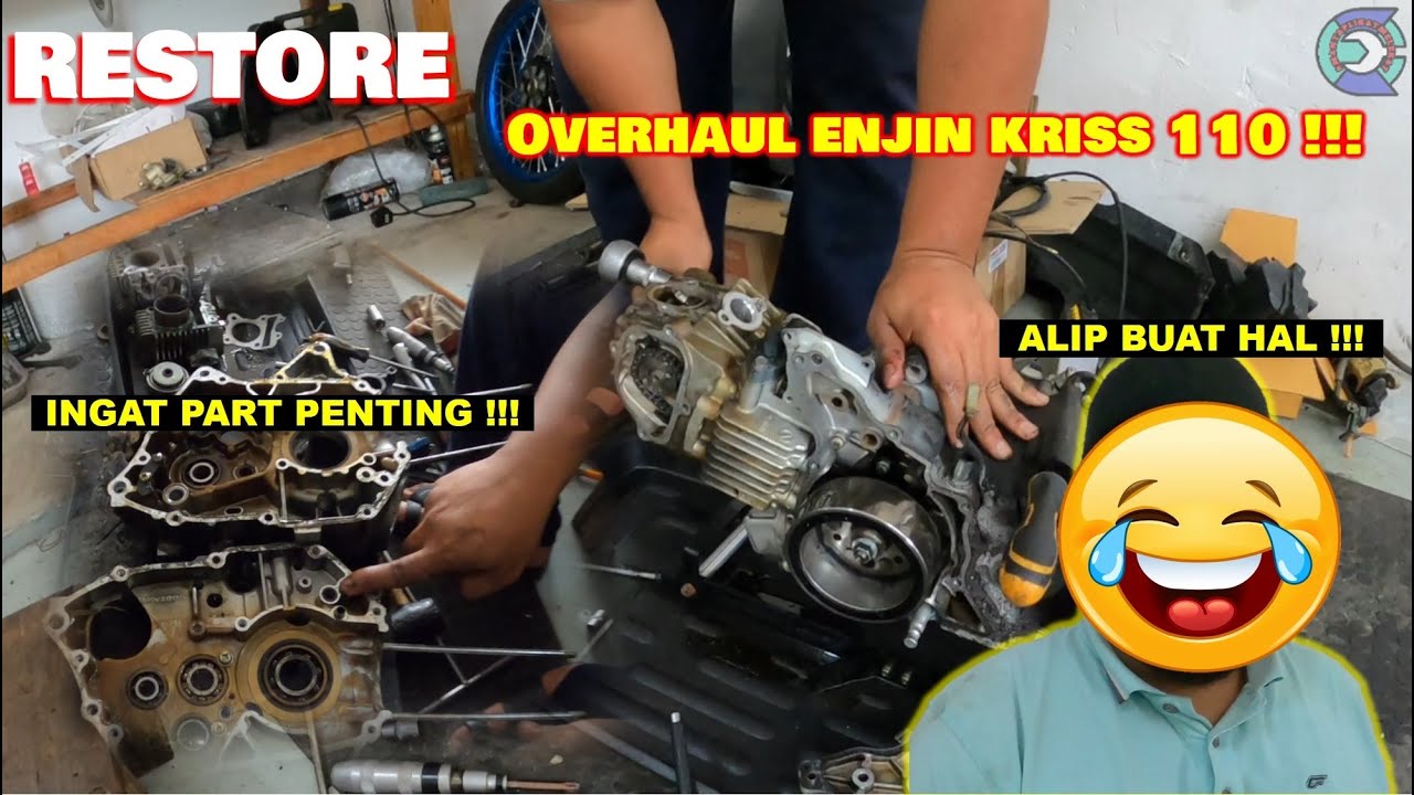 RESTORE | OVERHAUL ENJIN MODENAS KRISS 110 | PART DALAM ENJIN | NAK UP SPEC 60 ?? | CRANKSHAFT RACE