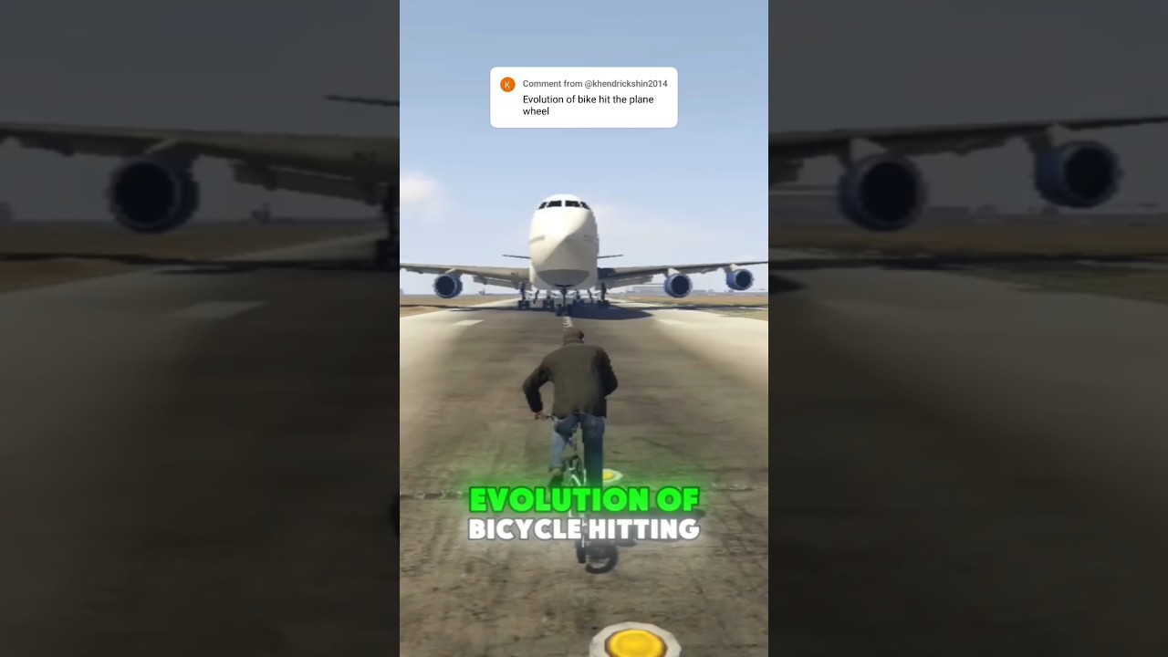 Evolution of Bicycle Hitting the Plane Wheel in GTA Games