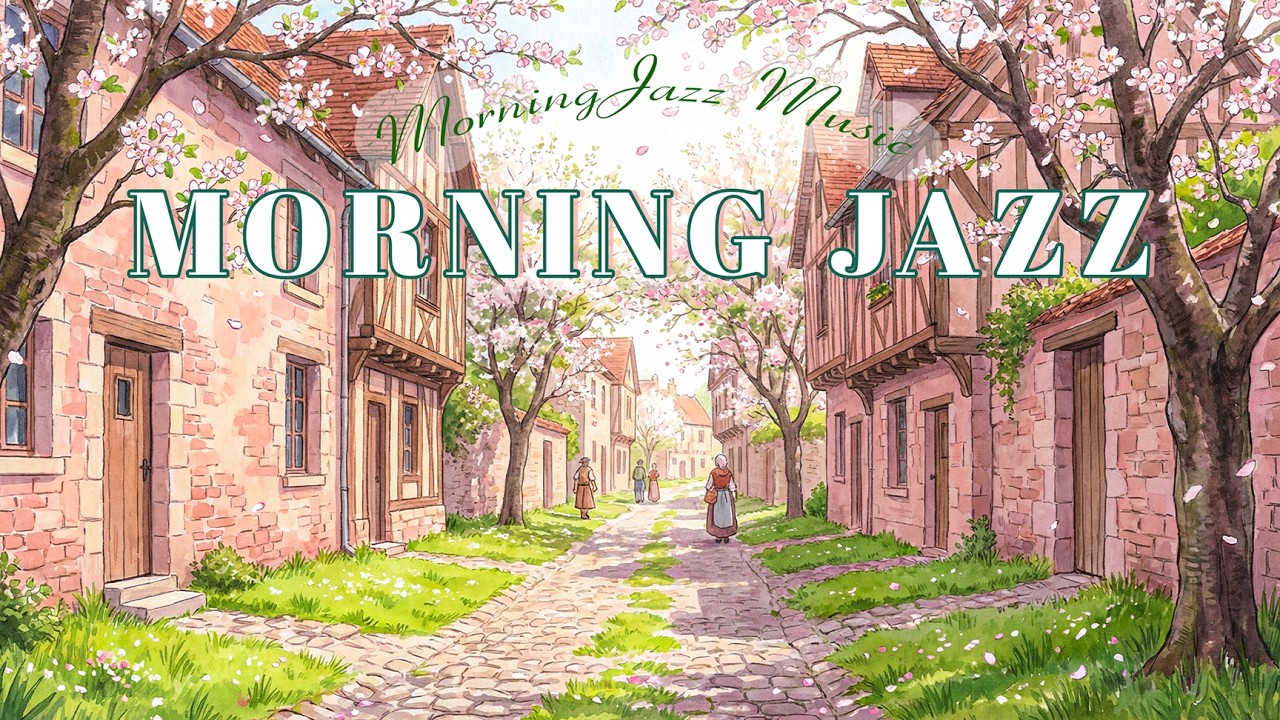 Spring Morning Movie Jazz in Scenic France 🌸 Warm Romantic Café Ambience (NO MID-ROLL ADS)