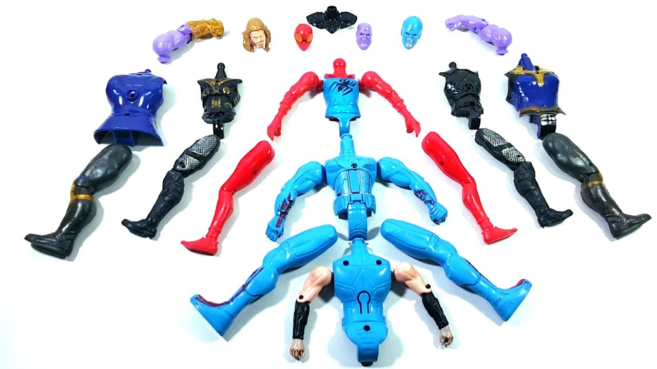 AVENGERS SUPERHERO TOYS SPIDER-MAN GODHI VS CAPTAIN AMERICA VS CAPTAIN THOR VS THANOS...