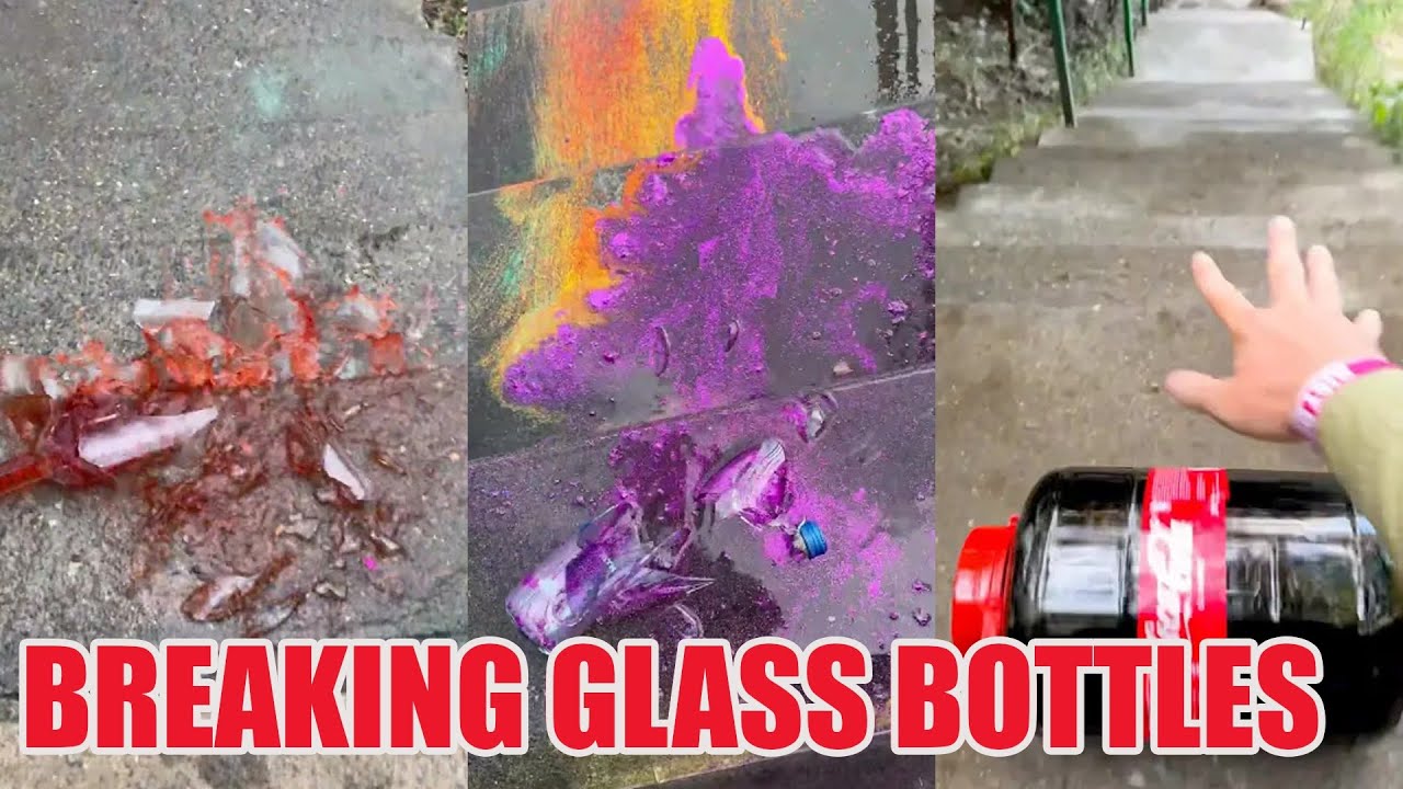 Breaking Glass Bottles & Balloon Drops 😱🔥 Crushing Crunchy & Soft Things! #asmr #satisfying