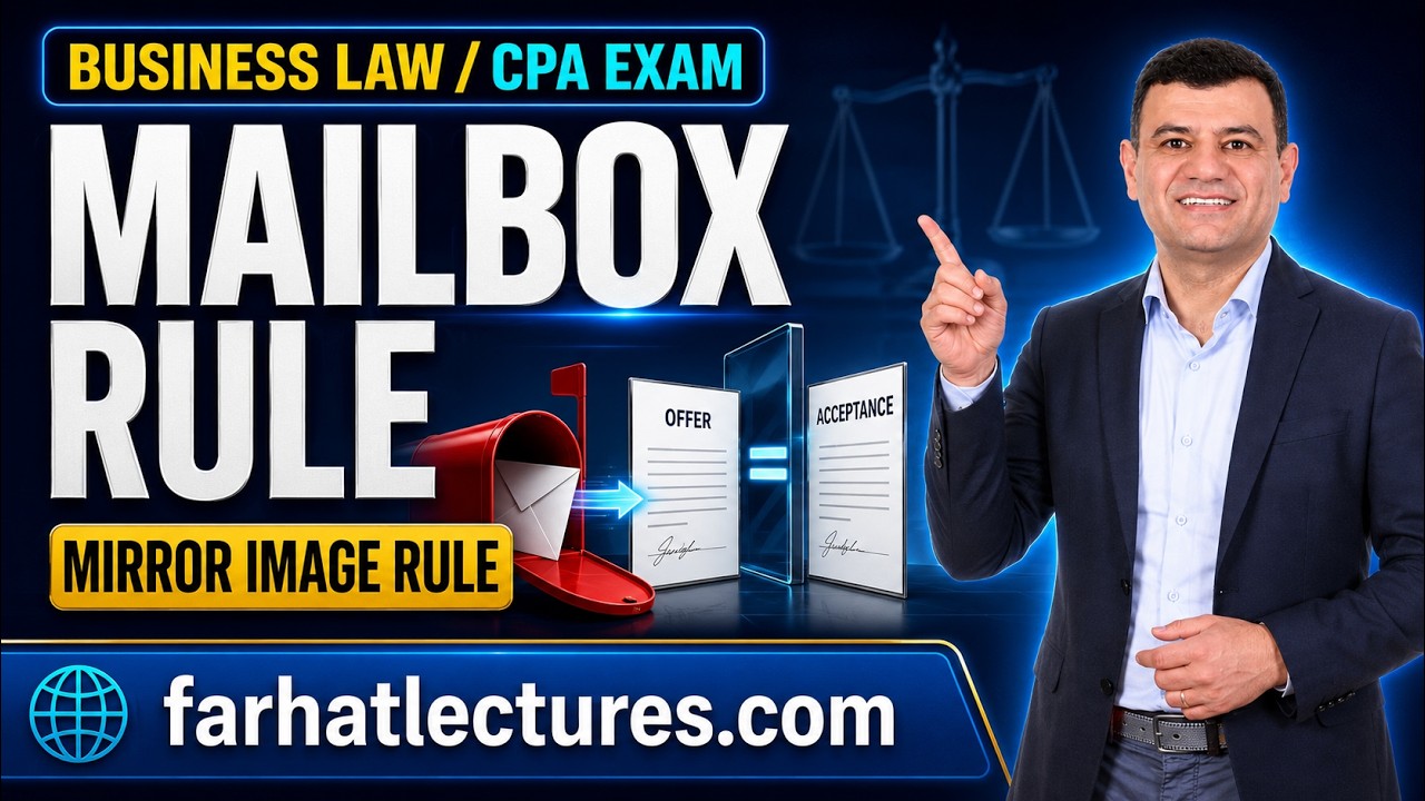 Contract Acceptance | Mailbox and Mirro Image Rule | Business law | CPA Exam REG