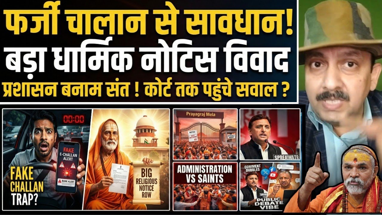 Fake E-Challan Scam, Shankaracharya Notice Row, Prayagraj Mela Clash, Supreme Court Angle