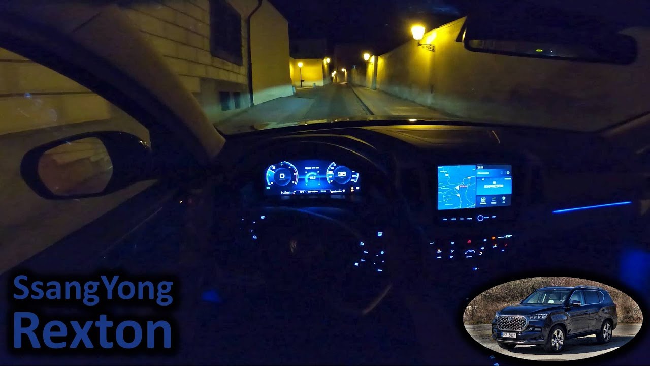2023 SsangYong Rexton 2.2 e-XDI 4x4 | night POV drive | Prague