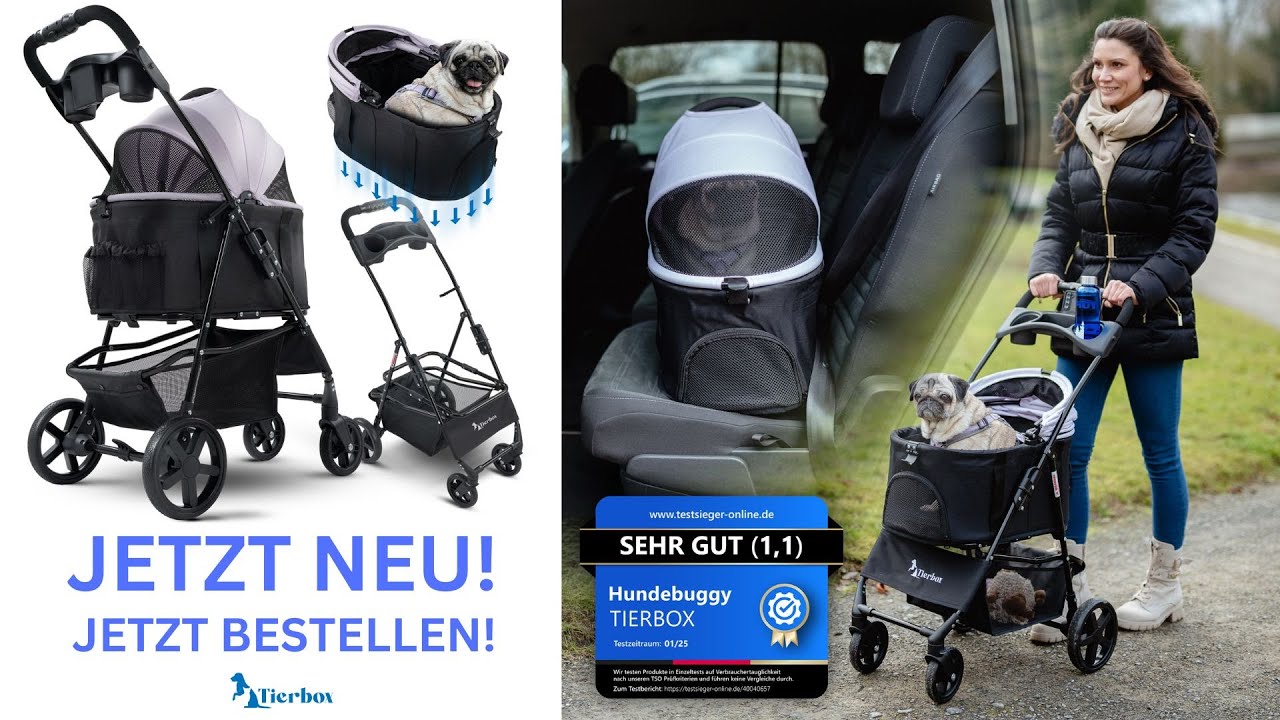 Tierbox Hundebuggy mit QuickFold – Die schnellste Aufbauanleitung!