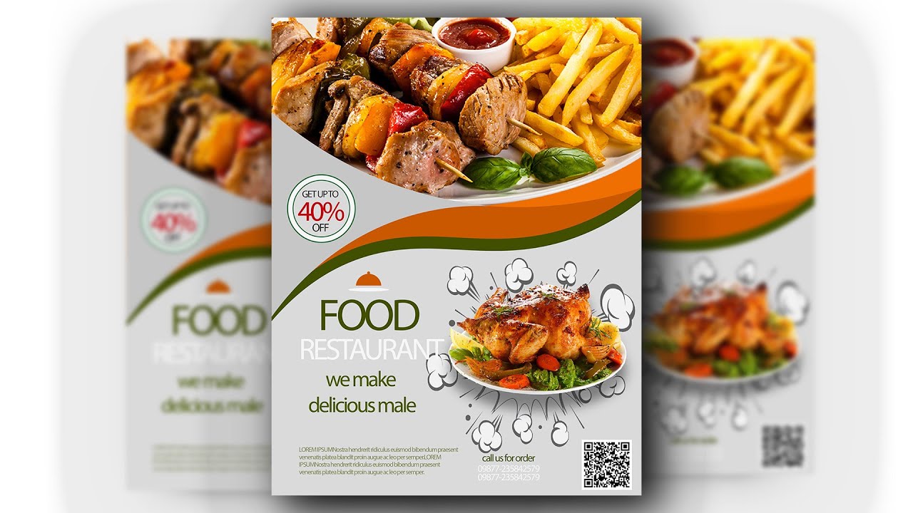 Restaurant flyer design in illustrator #graphicsstudio #flyer #illustrator