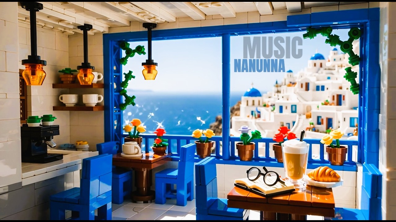 Chill Pop Songs 산토리니 오션뷰 찻집의 나른한 오후 Coffee &  Relax Pop ☕️ 눈부신 하얀 벽과 푸른 바다를 닮은 음악